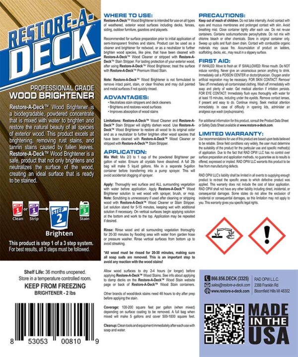 Restore-A-Deck Wood Stain 5 Gallons and Stripper/Brightener Combo Kit