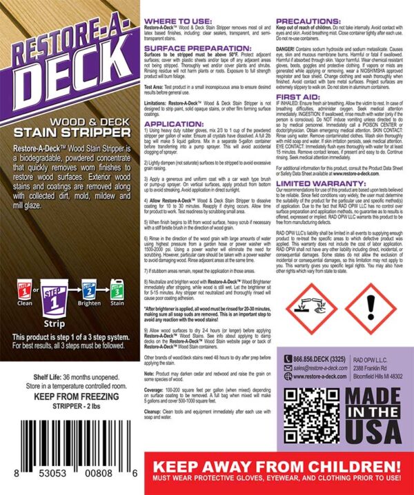 Restore-A-Deck Wood Stain 5 Gallons and Stripper/Brightener Combo Kit