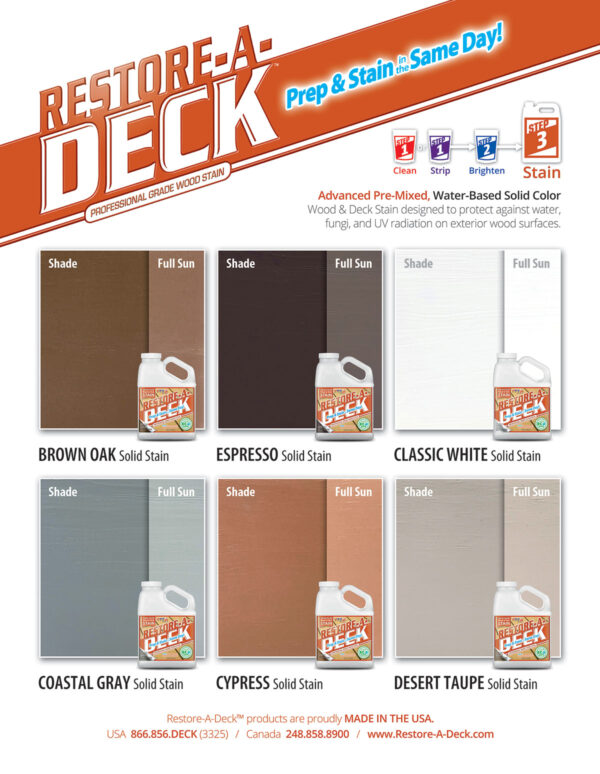 Restore-A-Deck Solid Color Samples
